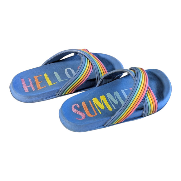 Wonder Nation - Girls Puff Slide Sandals - Hello Summer - Slip Ons -Size 13-1 - Picture 1 of 6